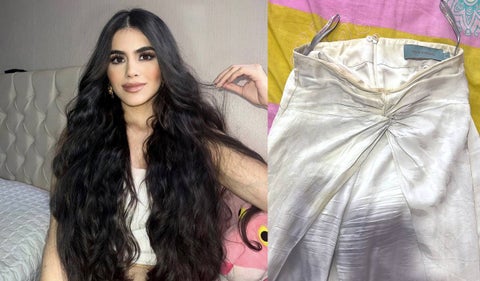 La joven dio a conocer las fotografías del pantalón