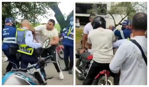 Golpiza a agente de tránsito