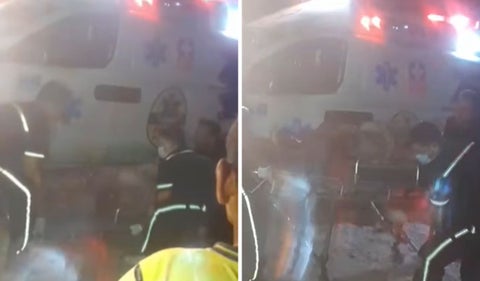Mujer sufrió accidente en vía de Santander