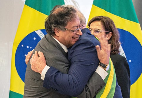 Presidentes de Colombia y Brasil.