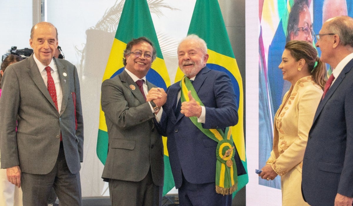 Gustavo Petro y Lula da Silva en Brasil.