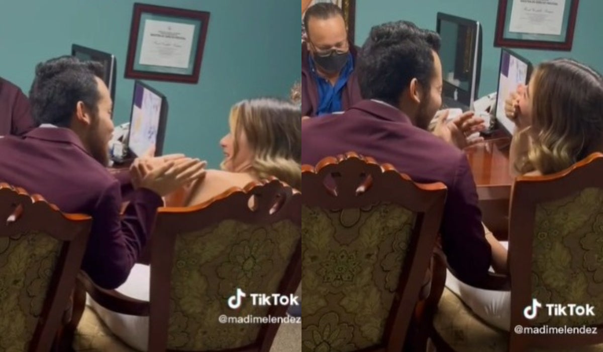 Mujer se negó a besar a su novio en la boda civil