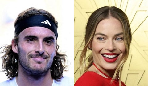 Stefanos Tsitsipas y Margot Robbie