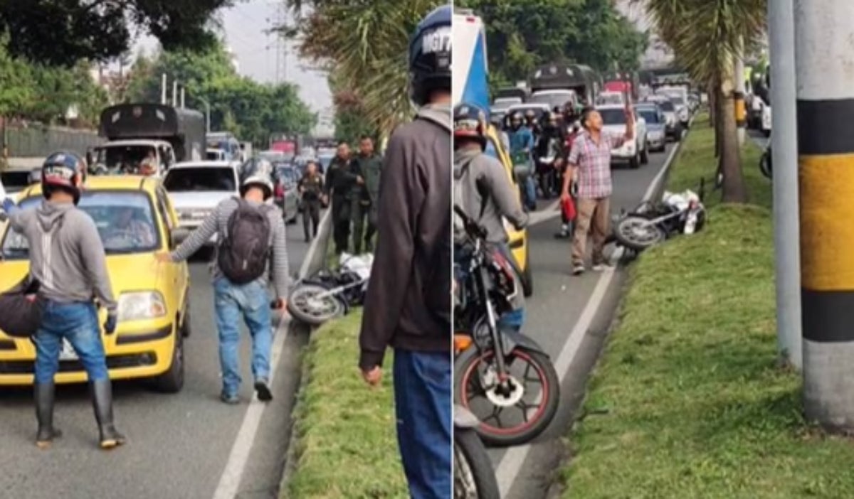 Taxista con machete enfrenta a motociclista