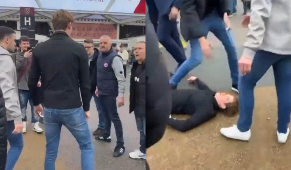 Hinchas de West Ham y Chelsea protagonizaron una batalla campal: uno de ellos fue noqueado