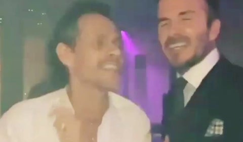 David Beckam de fiesta con Marc Anthony