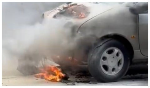 Incendio de carro en Chapinero