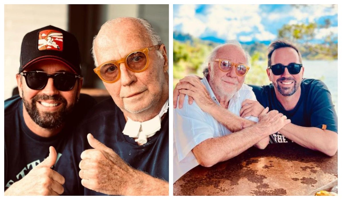Lucas Arnau y su padre antes de estar en el hospital