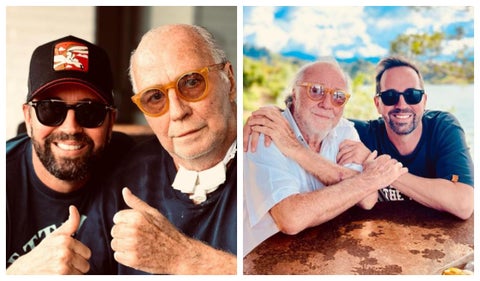 Lucas Arnau y su padre antes de estar en el hospital