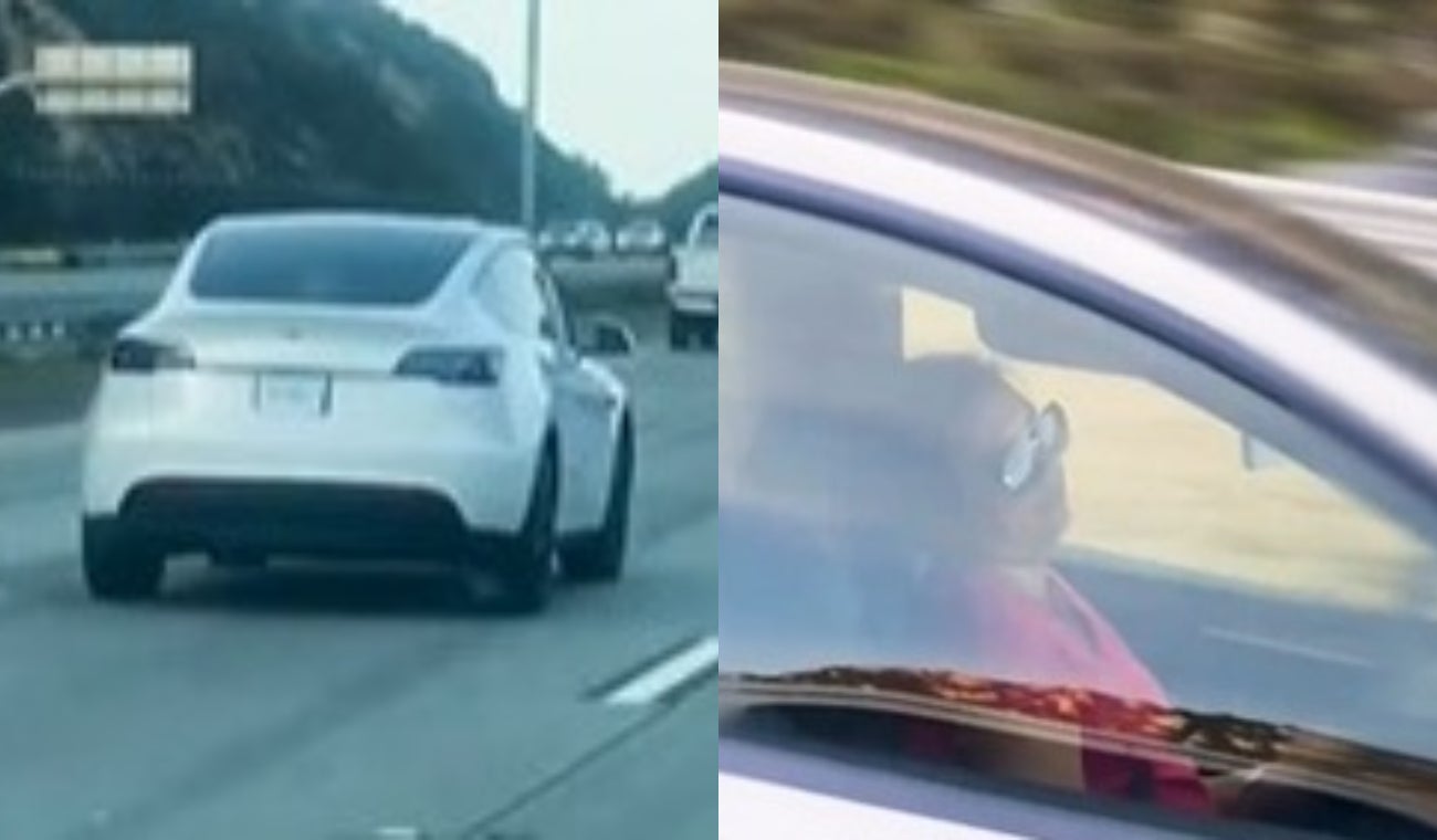 Mujer se quedó dormida mientras conducía un Tesla