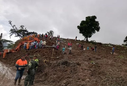 Zona de la tragedia en Rosas, Cauca