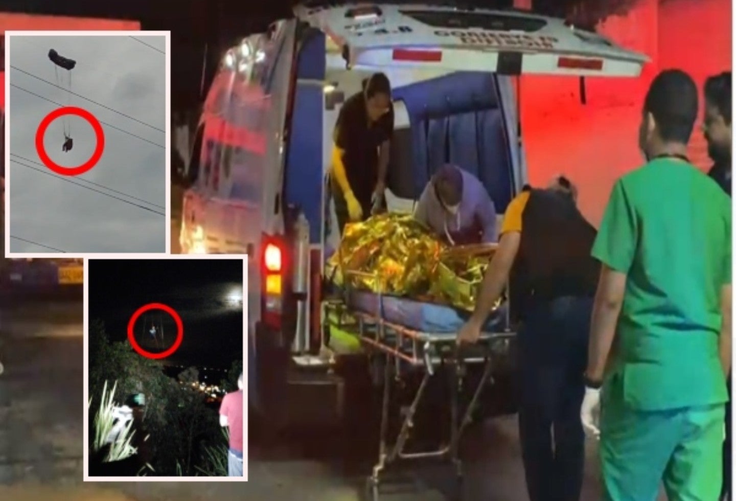 Por la posición en la que se encontraba de cabeza, el hombre se desmayó en varias ocasiones.