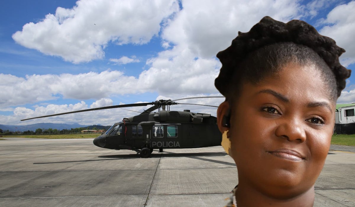 Francia Márquez y el helicóptero