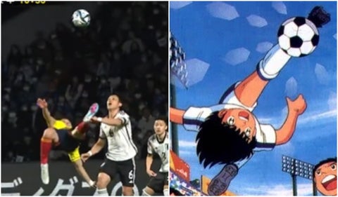 Santos Borré y su gol a lo Oliver Atom