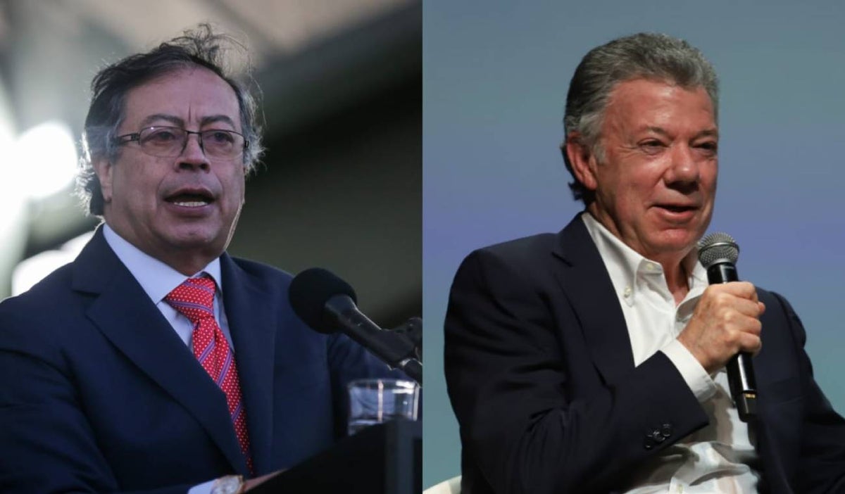 Gustavo Petro y Juan Manuel Santos