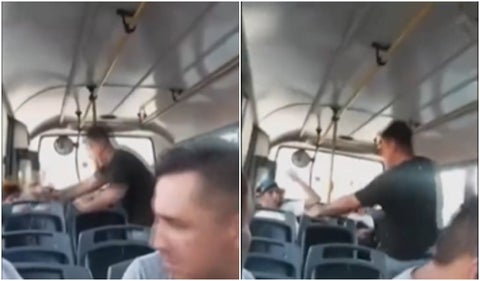 Hombre golpeó a dos ladrones en un bus