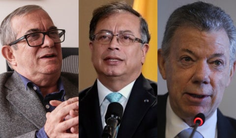 Rodrigo Londoño, Gustavo Petro, Juan Manuel Santos