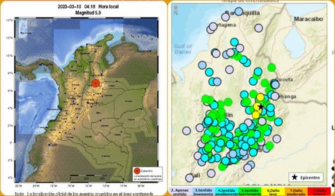 Temblor en Colombia 10 de marzo de 2023