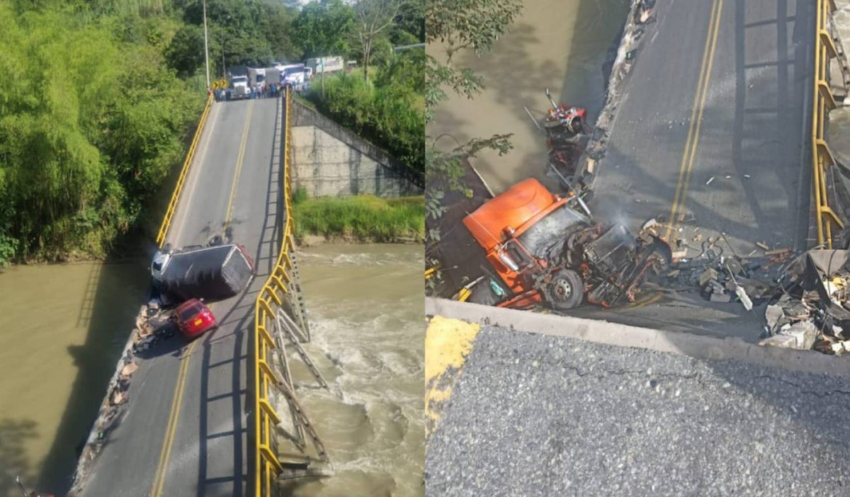 Caída de puente que conecta a Quindío y Valle del Cauca