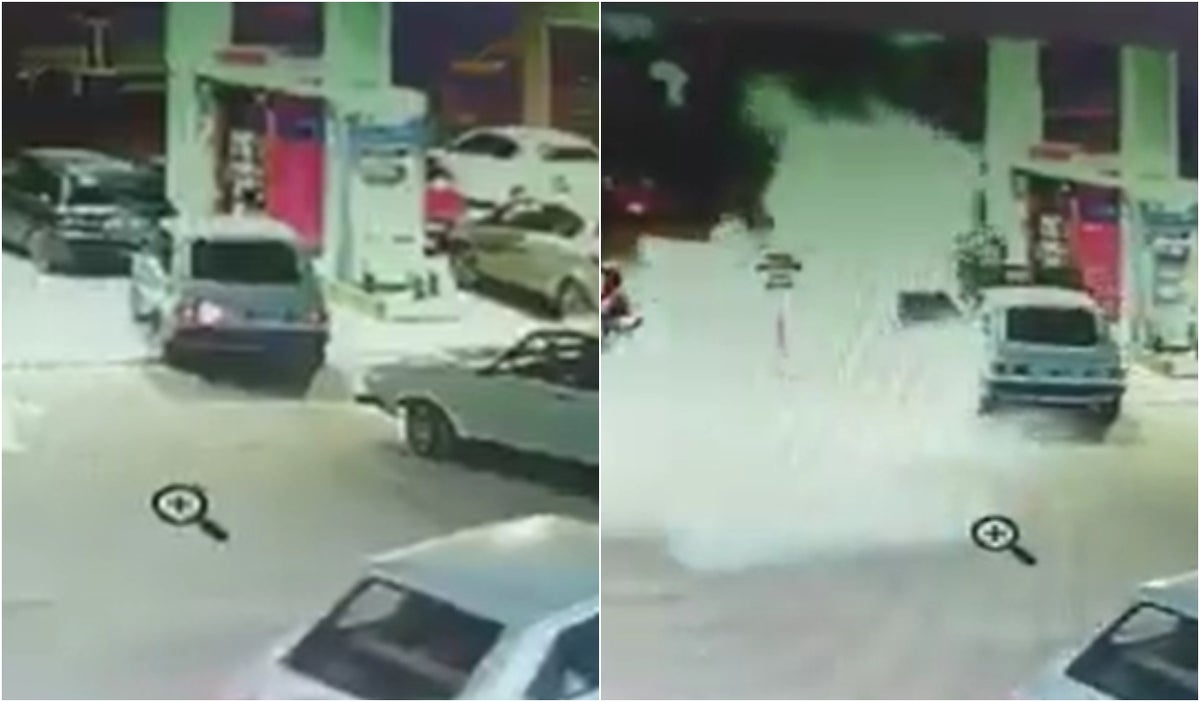 Incendio de carro en gasolinería