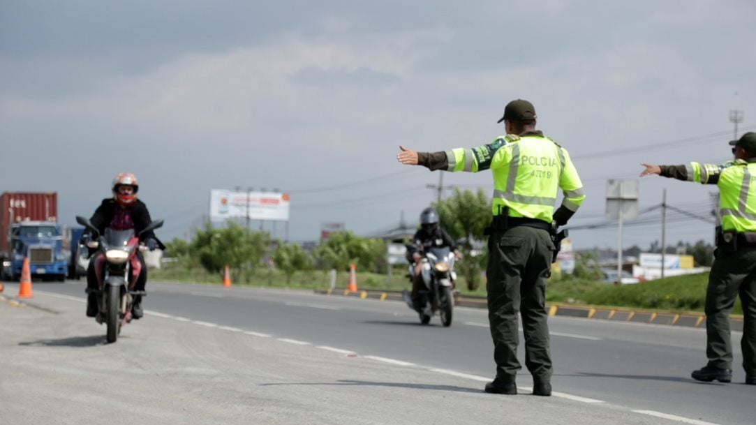 Puesto de control vial para motociclistas