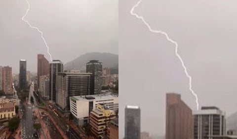 Rayo en edificio de Bogotá