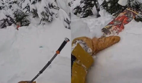 Hombre rescata a persona que quedó enterrada en la nieve