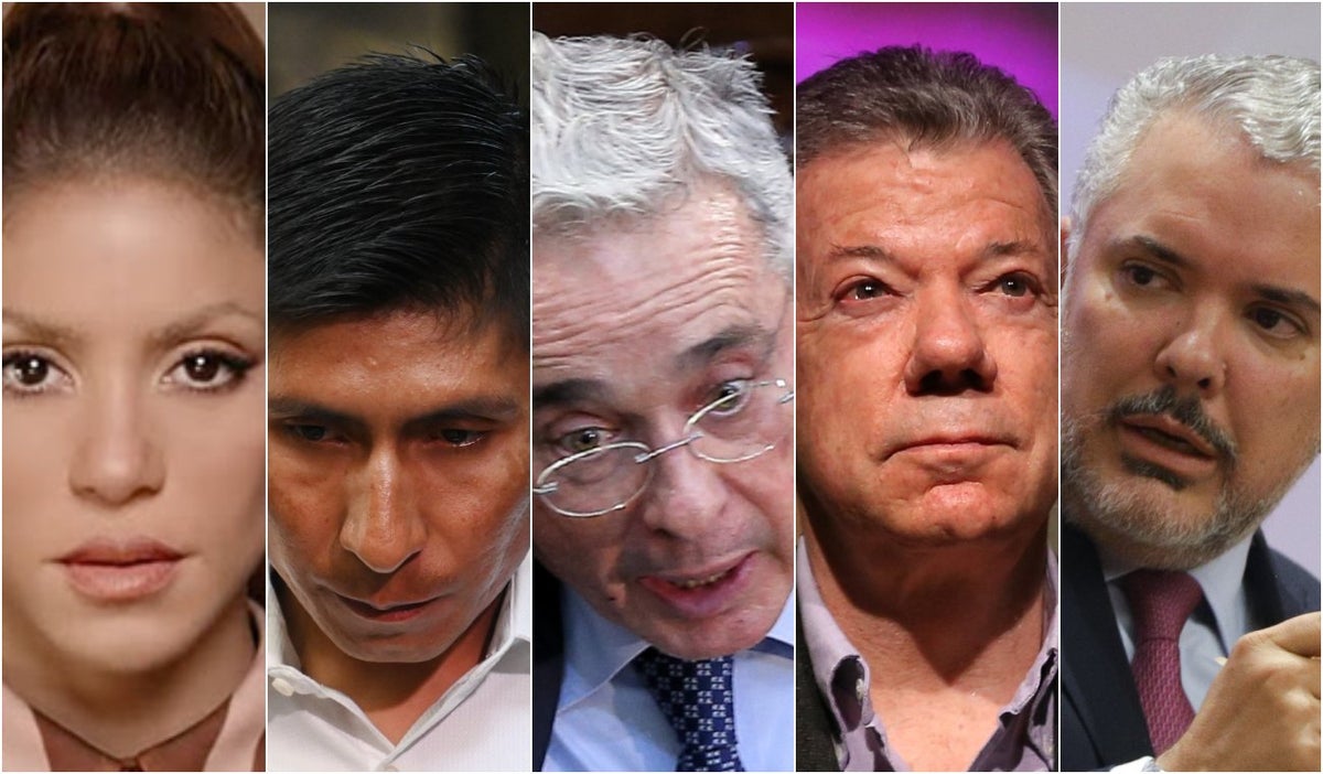 Shakira, Nairo, Uribe, Santos y Duque