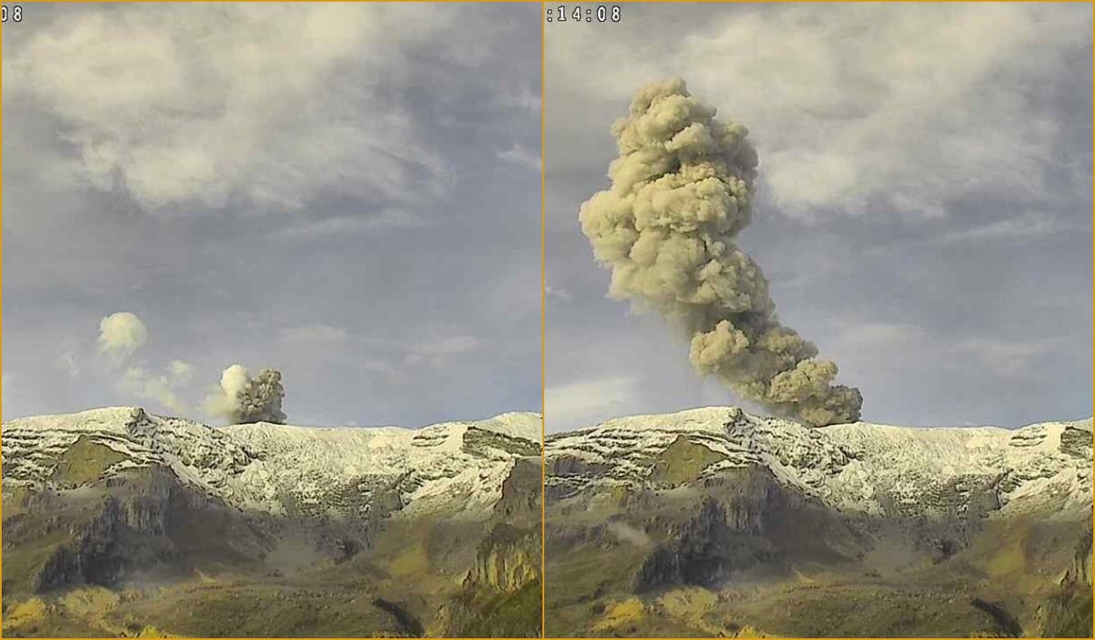 Volcán nevado del Ruiz, 18 de abril de 2023