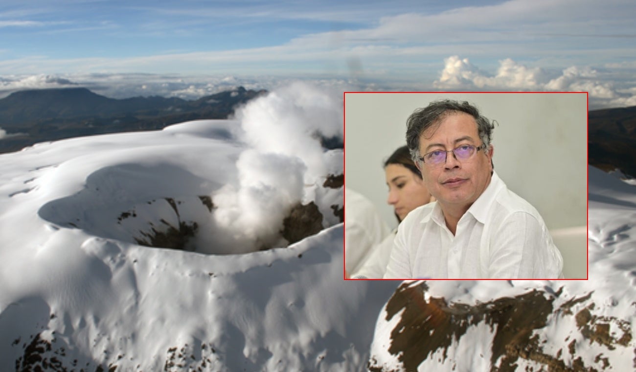 Volcán nevado del Ruiz y acciones de Petro