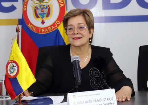 Ministra de trabajo Gloria Inés Ramírez.