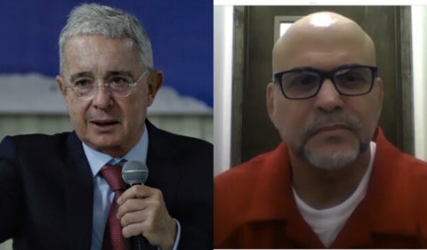 Álvaro Uribe y Salvatore Mancuso