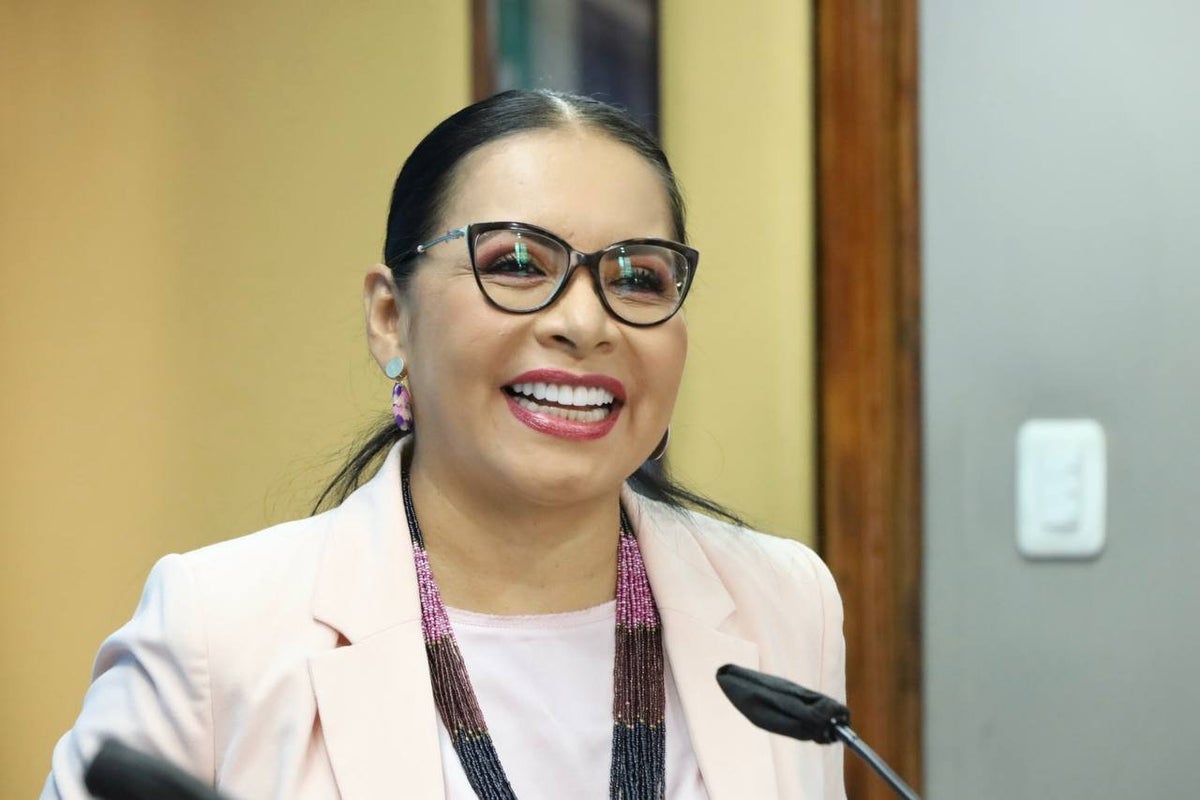 Diana Atamaint, presidenta del CNE Ecuador