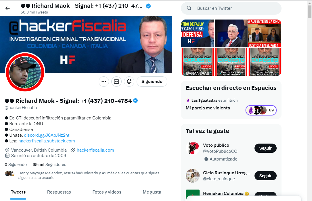 Perfil Twitter