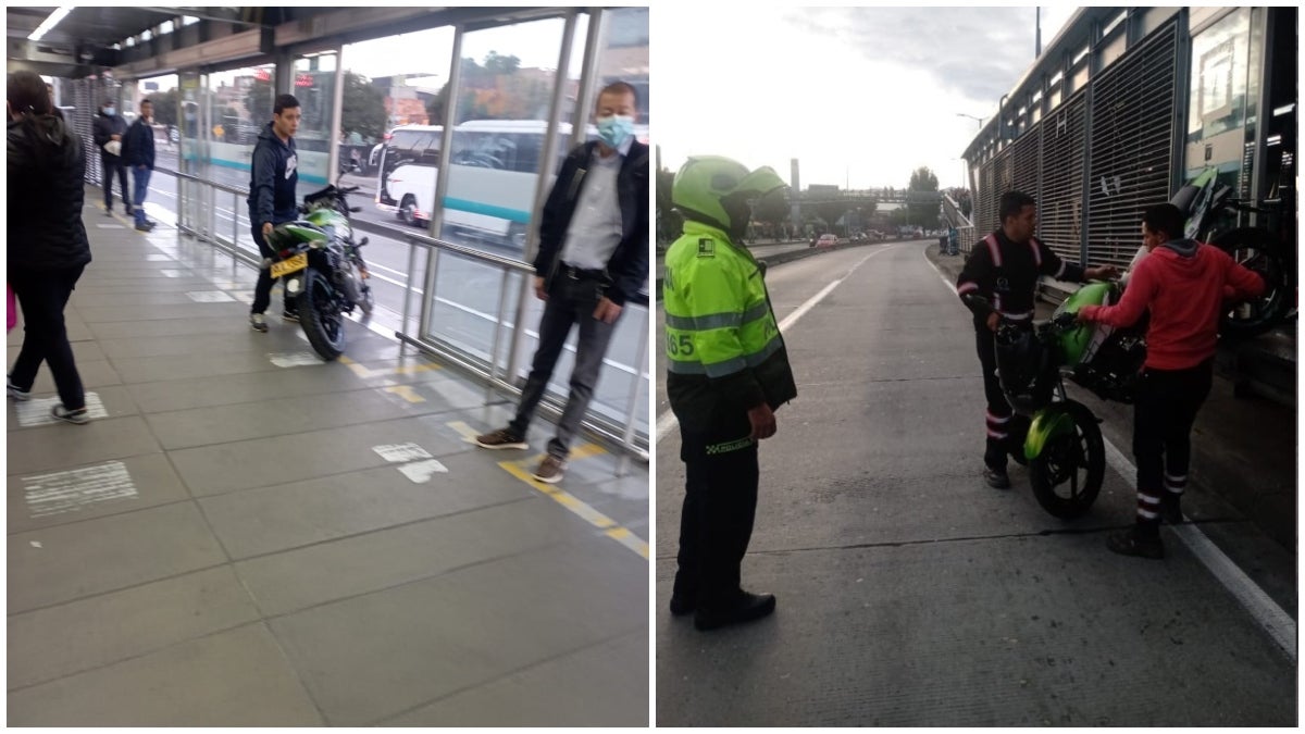 Moto en TransMilenio