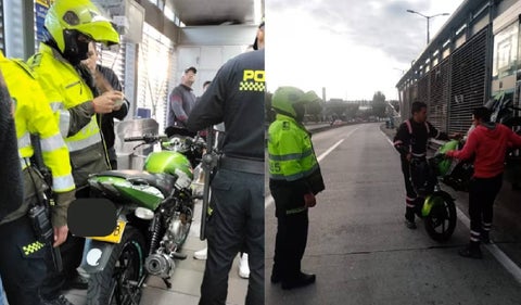 Moto en TransMilenio