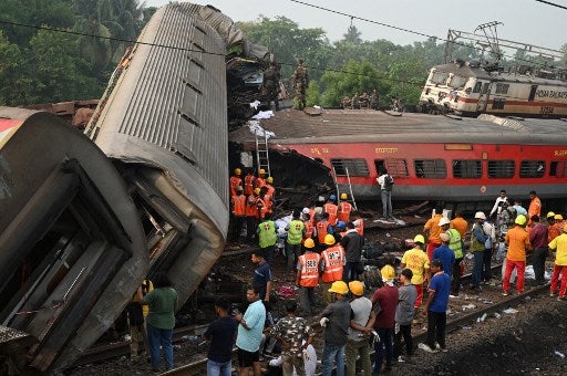 Choque de trenes en la India