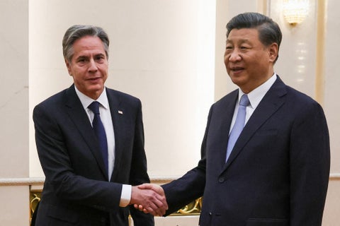 El presidente chino, Xi Jinping y Antony Blinken