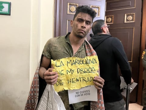 Protestas en el Congreso.