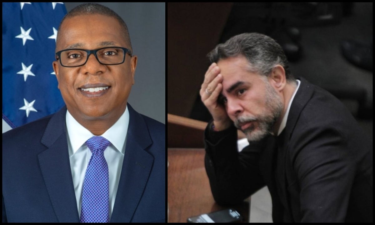 Brian Nichols, jefe de la diplomacia de Estados Unidos para Latinoamérica y el Caribe y Armando Benedetti