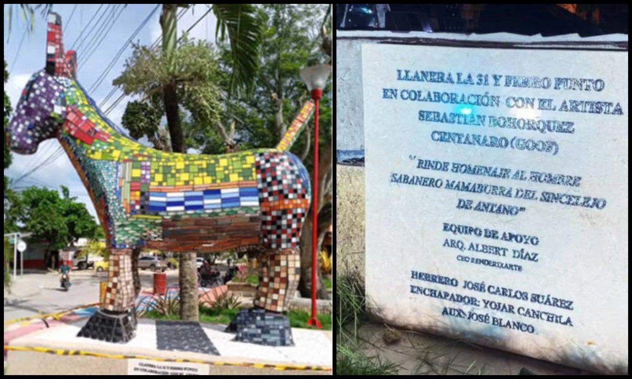 Escultura de una burra en Sincelejo llamada "mi primer amor"