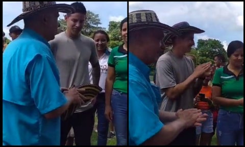 James Rodríguez visitó El Ubérrimo con Álvaro Uribe