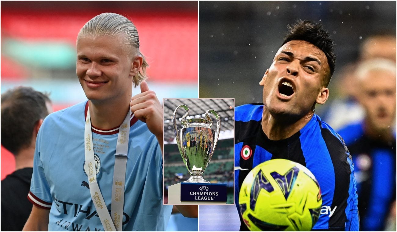 Erling Haaland y Lautaro Martínez, finalistas de la Champions League.