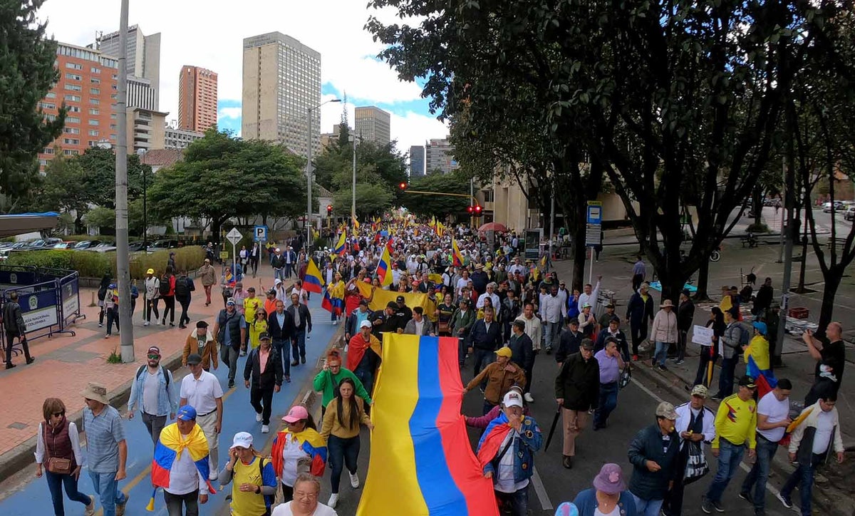 Marchas contra Petro en Bogotá