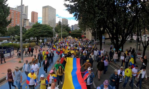 Marchas contra Petro en Bogotá