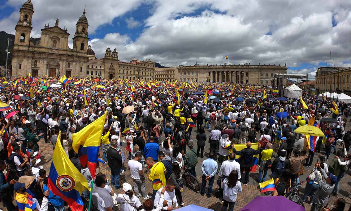 Marchas contra Petro en Bogotá