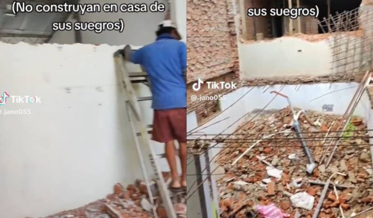 Hombre destruyó piso que construyó en la casa de sus suegros