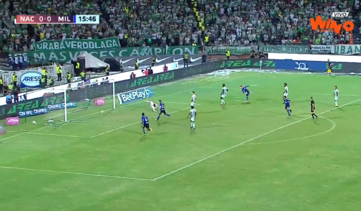 Nacional vs Millonarios palo de Cataño