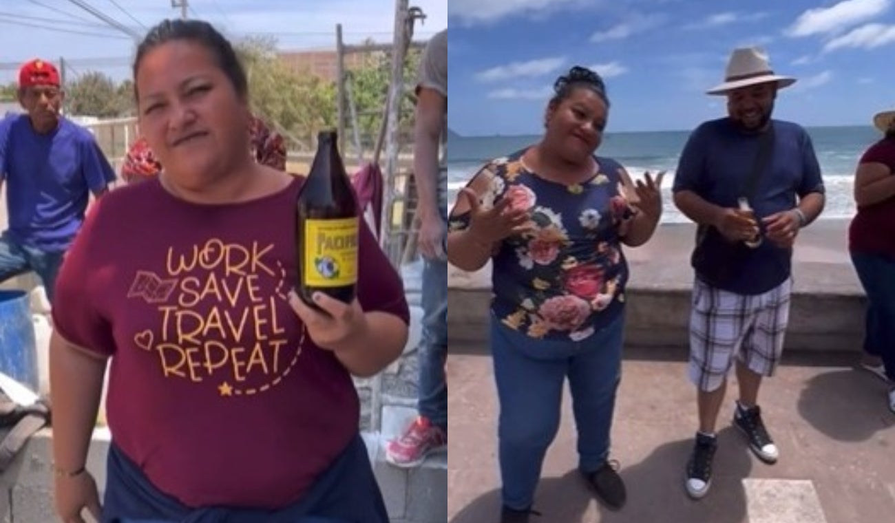 Mujer se toma una cerveza en 4 segundos