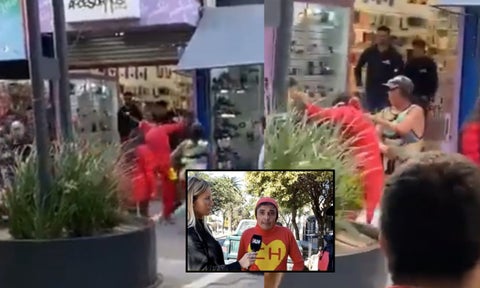 El 'Chapulín Colorado' golpeó y atrapó a ladrón VIDEO